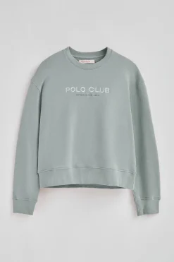 Sudadera gris azulado de corte boxy Established 2012 Polo Club