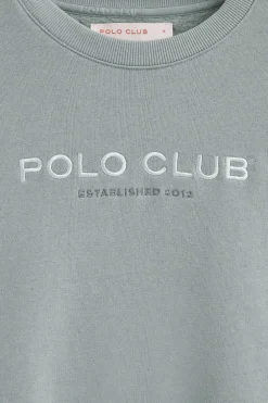 Sudadera gris azulado de corte boxy Established 2012 Polo Club