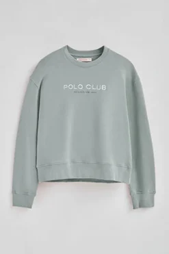 Sudadera gris azulado de corte boxy Established 2012 Polo Club