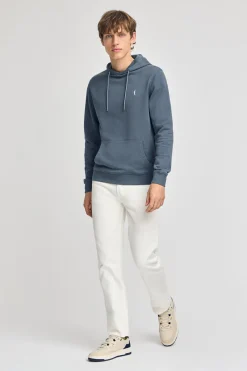 Sudadera gris con capucha y bordado Rigby Go