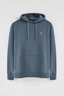 Sudadera gris con capucha y bordado Rigby Go