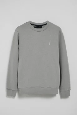 Sudadera gris relax de cuello redondo y bordado Rigby Go