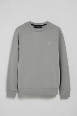 Sudadera gris relax de cuello redondo y bordado Rigby Go