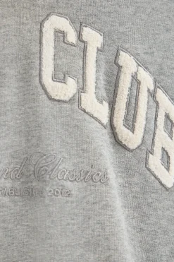 Sudadera gris vigoré con capucha y logo Established 2012 Polo Club