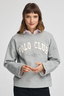 Sudadera gris vigoré de corte holgado con logo Established 2012 Polo Club
