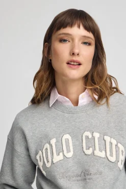 Sudadera gris vigoré de corte holgado con logo Established 2012 Polo Club