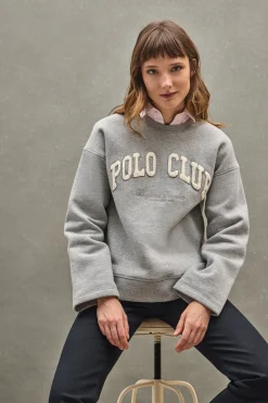 Sudadera gris vigoré de corte holgado con logo Established 2012 Polo Club