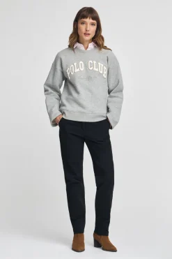 Sudadera gris vigoré de corte holgado con logo Established 2012 Polo Club