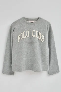 Sudadera gris vigoré de corte holgado con logo Established 2012 Polo Club