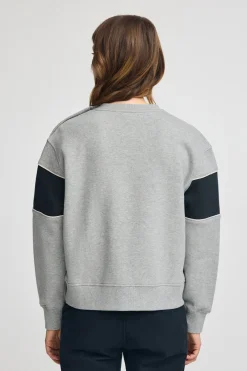 Sudadera gris vigoré de corte boxy y logo Polo Club