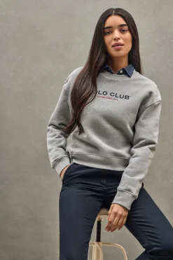 Sudadera gris vigoré de corte boxy Established 2012 Polo Club