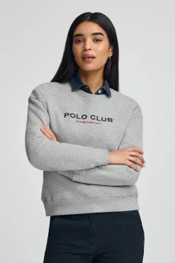 Sudadera gris vigoré de corte boxy Established 2012 Polo Club