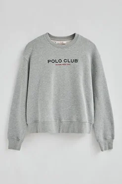 Sudadera gris vigoré de corte boxy Established 2012 Polo Club
