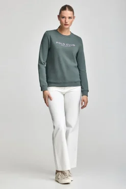 Sudadera gris y logo engomado Polo Club