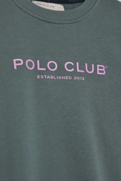 Sudadera gris y logo engomado Polo Club