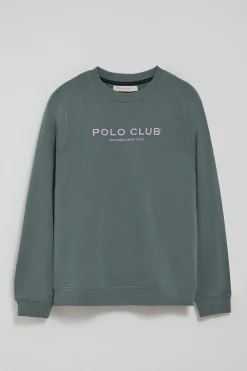 Sudadera gris y logo engomado Polo Club