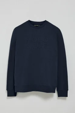 Sudadera holgada Iconic azul marino con logo en relieve
