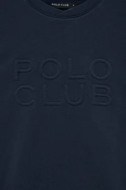 Sudadera holgada Iconic azul marino con logo en relieve