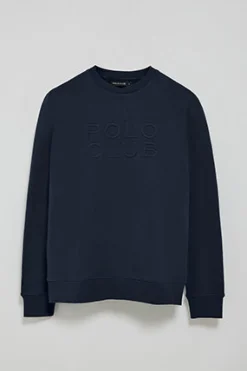 Sudadera holgada Iconic azul marino con logo en relieve