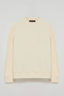 Sudadera holgada Iconic color crudo con logo en relieve