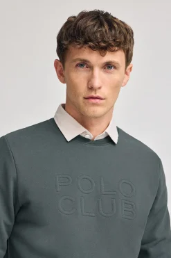 Sudadera holgada Iconic gris con logo en relieve