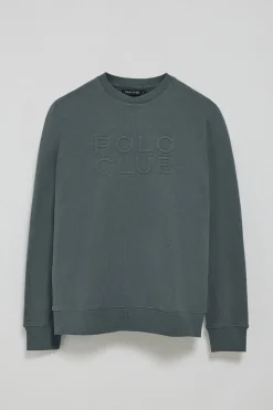 Sudadera holgada Iconic gris con logo en relieve