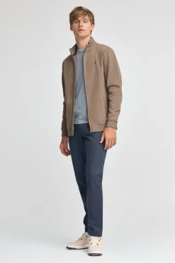Sudadera marrón de cuello alto y cremallera con logo Rigby Go