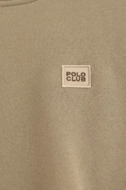 Sudadera marron claro de corte holgado y logo Polo Club