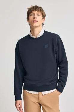 Sudadera navy relax de cuello redondo con detalle Polo Club