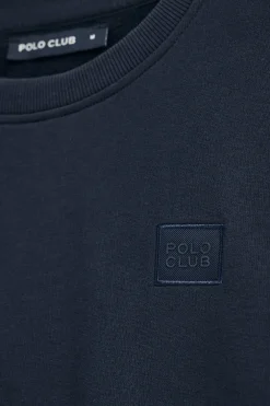 Sudadera navy relax de cuello redondo con detalle Polo Club
