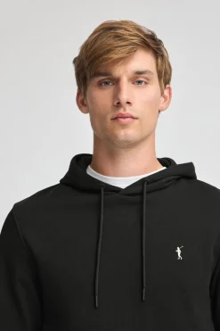 Sudadera negra con capucha de corte regular con logo Rigby Go