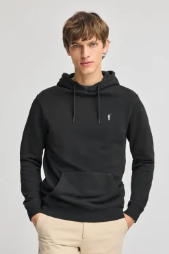 Sudadera negra con capucha y bordado Rigby Go