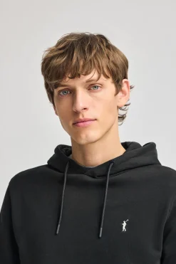 Sudadera negra con capucha y bordado Rigby Go