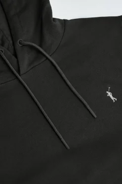 Sudadera negra con capucha y bordado Rigby Go