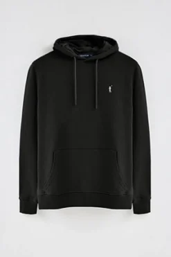 Sudadera negra con capucha y bordado Rigby Go