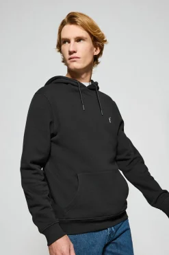 Sudadera negra de capucha y bolsillos con logo bordado Rigby Go