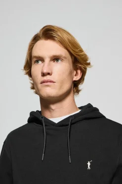 Sudadera negra de capucha y bolsillos con logo bordado Rigby Go