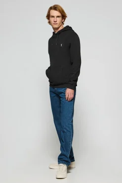 Sudadera negra de capucha y bolsillos con logo bordado Rigby Go