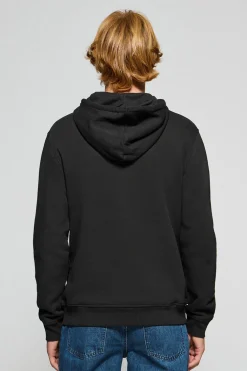 Sudadera negra de capucha y bolsillos con logo bordado Rigby Go
