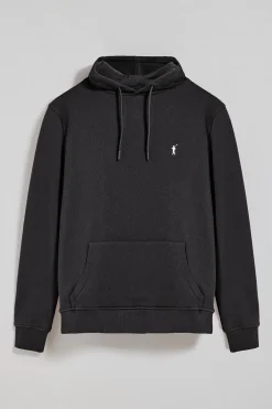 Sudadera negra de capucha y bolsillos con logo bordado Rigby Go