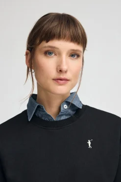 Sudadera negra de corte boxy con logo Rigby Go