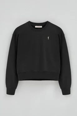 Sudadera negra de corte boxy con logo Rigby Go
