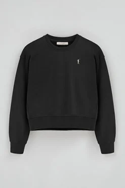 Sudadera negra de corte boxy con logo Rigby Go