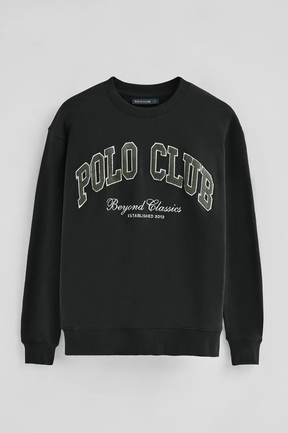 Sudadera negra de corte holgado Established 2012 Polo Club