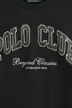 Sudadera negra de corte holgado Established 2012 Polo Club