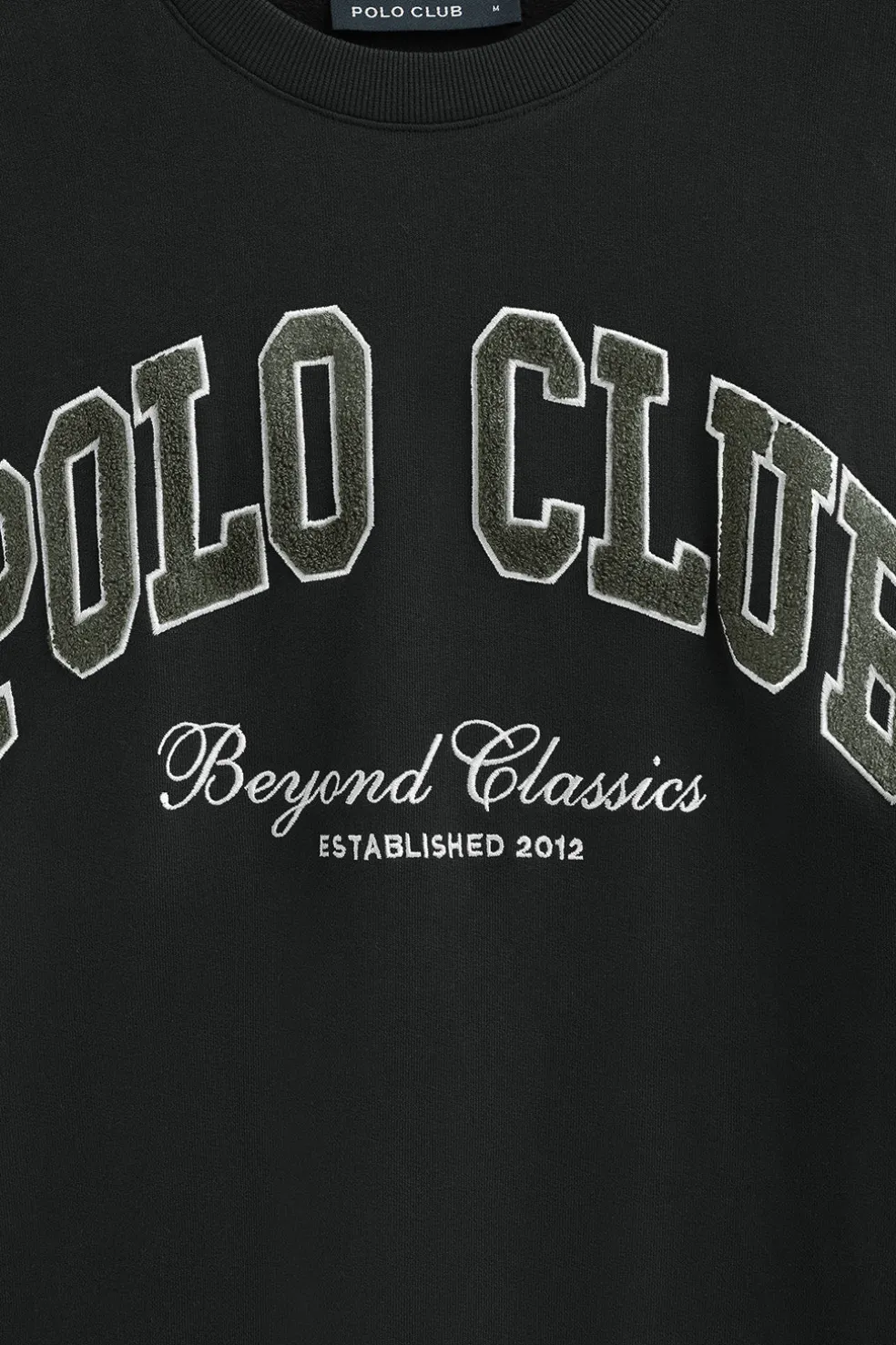 Sudadera negra de corte holgado Established 2012 Polo Club