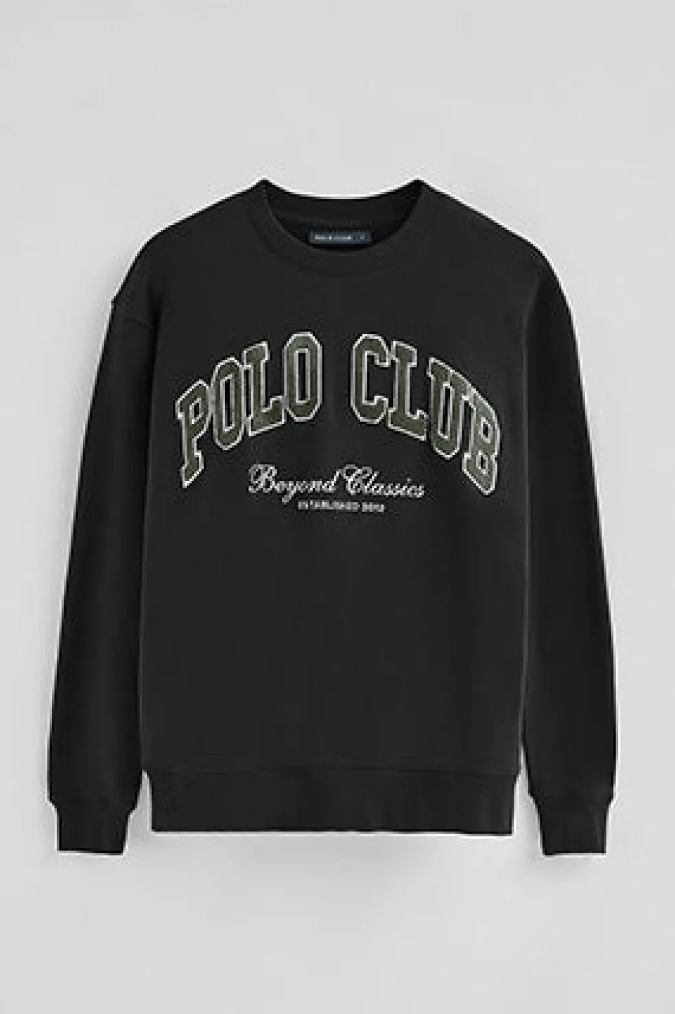 Sudadera negra de corte holgado Established 2012 Polo Club