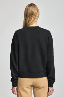 Sudadera negra de cuello redondo y bordado Rigby Go