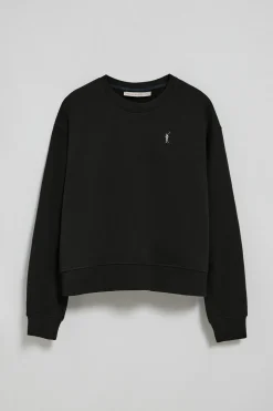 Sudadera negra de cuello redondo y bordado Rigby Go