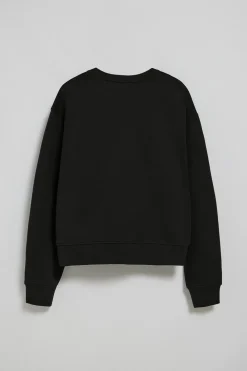 Sudadera negra de cuello redondo y bordado Rigby Go